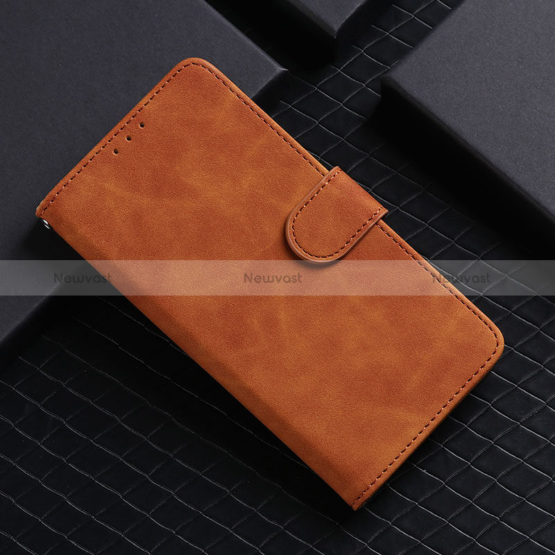 Leather Case Stands Flip Cover Holder L01Z for Realme Q2i 5G Brown