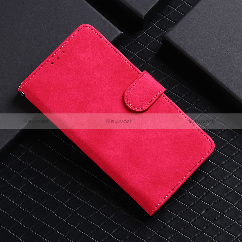 Leather Case Stands Flip Cover Holder L01Z for Realme Q2i 5G Hot Pink