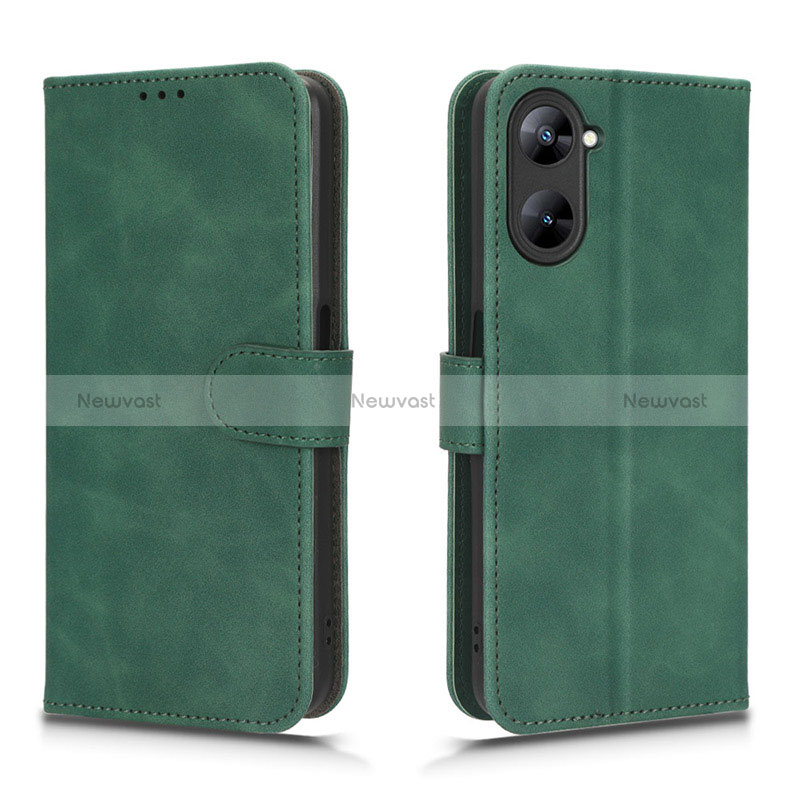 Leather Case Stands Flip Cover Holder L01Z for Realme V20 5G Green