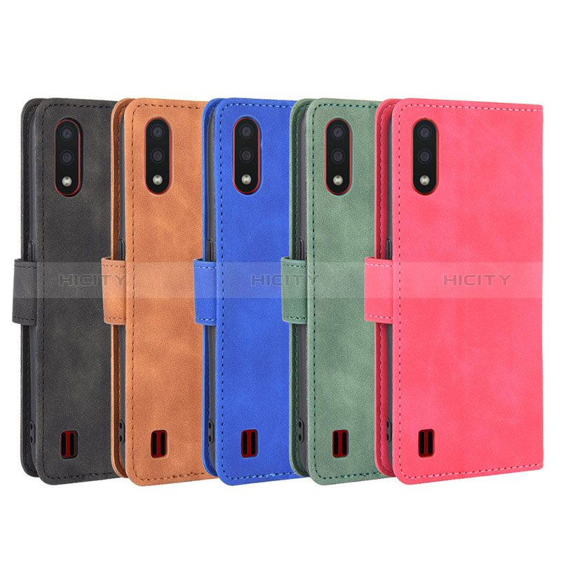 Leather Case Stands Flip Cover Holder L01Z for Samsung Galaxy A01 SM-A015