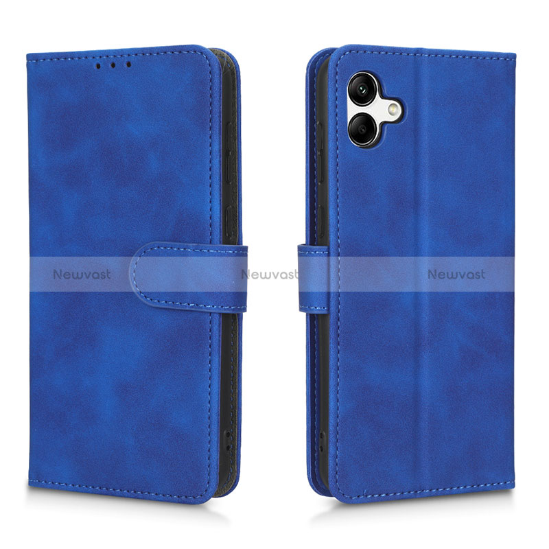 Leather Case Stands Flip Cover Holder L01Z for Samsung Galaxy A04 4G Blue