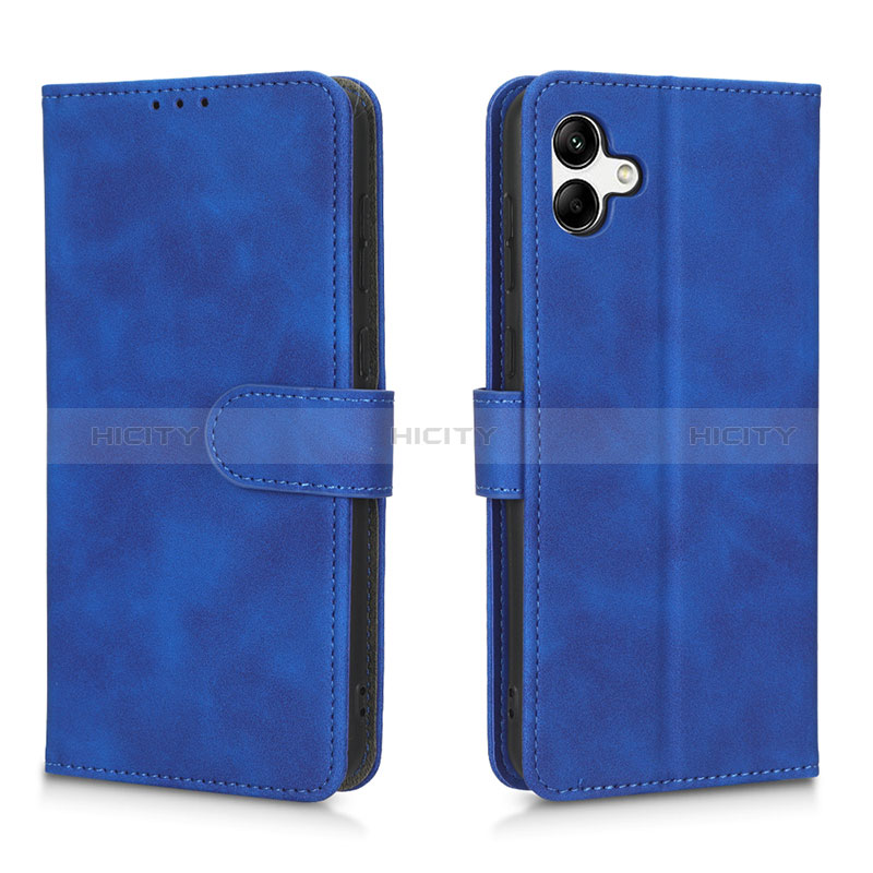 Leather Case Stands Flip Cover Holder L01Z for Samsung Galaxy A04E Blue