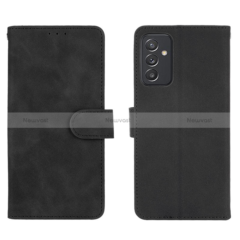 Leather Case Stands Flip Cover Holder L01Z for Samsung Galaxy A15 LTE Black