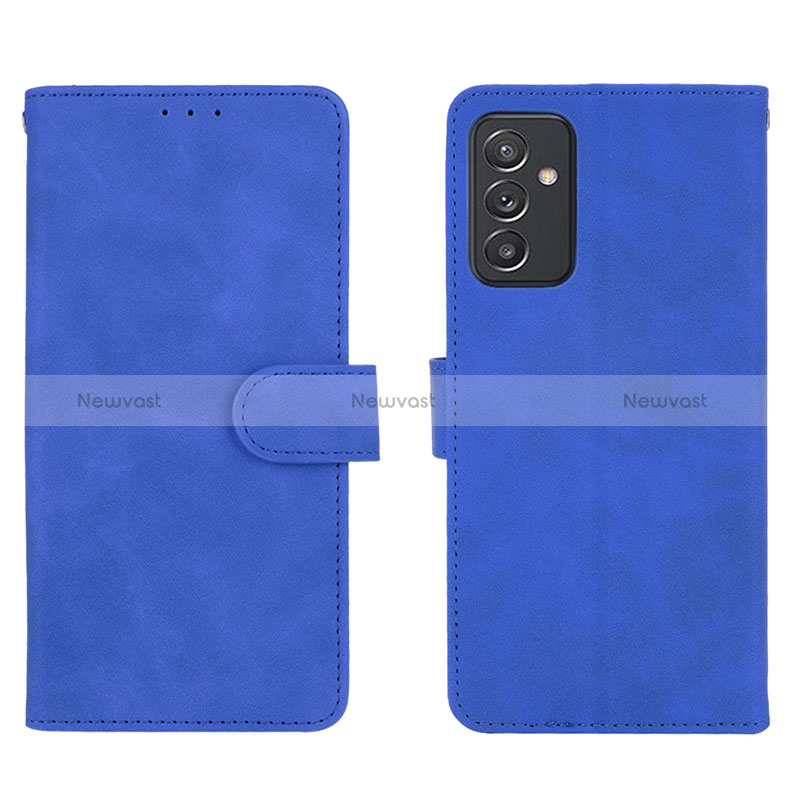 Leather Case Stands Flip Cover Holder L01Z for Samsung Galaxy A15 LTE Blue