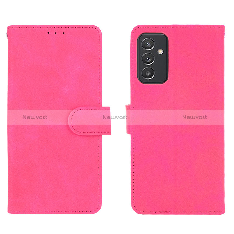 Leather Case Stands Flip Cover Holder L01Z for Samsung Galaxy A15 LTE Hot Pink