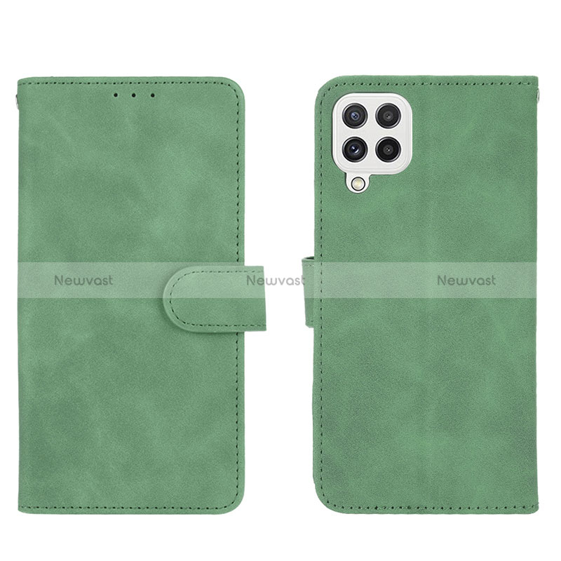 Leather Case Stands Flip Cover Holder L01Z for Samsung Galaxy A22 4G Green