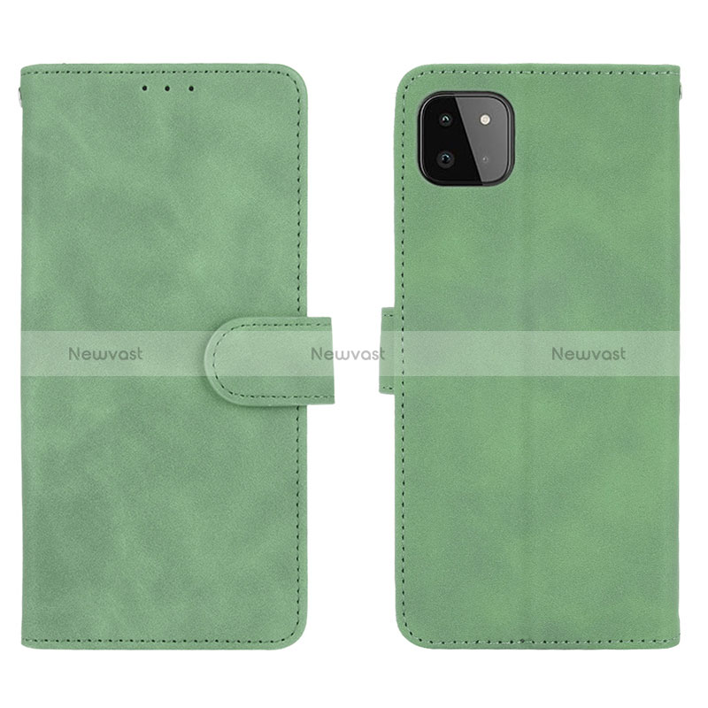 Leather Case Stands Flip Cover Holder L01Z for Samsung Galaxy A22 5G Green