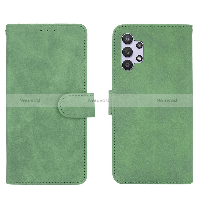 Leather Case Stands Flip Cover Holder L01Z for Samsung Galaxy A32 4G Green