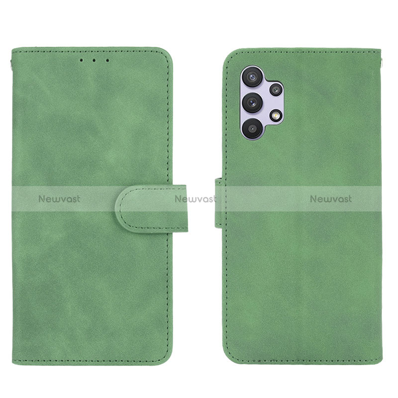 Leather Case Stands Flip Cover Holder L01Z for Samsung Galaxy A32 5G Green