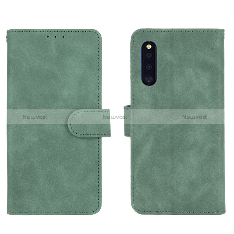 Leather Case Stands Flip Cover Holder L01Z for Samsung Galaxy A41 SC-41A Green