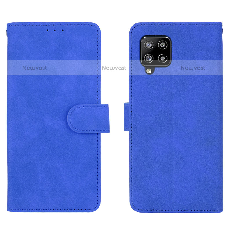 Leather Case Stands Flip Cover Holder L01Z for Samsung Galaxy A42 5G Blue