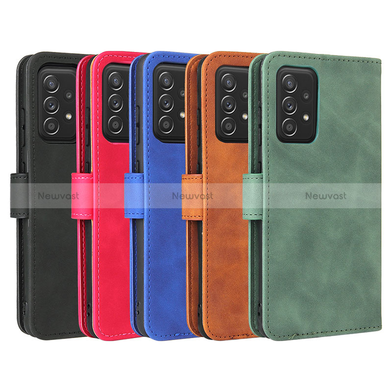 Leather Case Stands Flip Cover Holder L01Z for Samsung Galaxy A52 4G