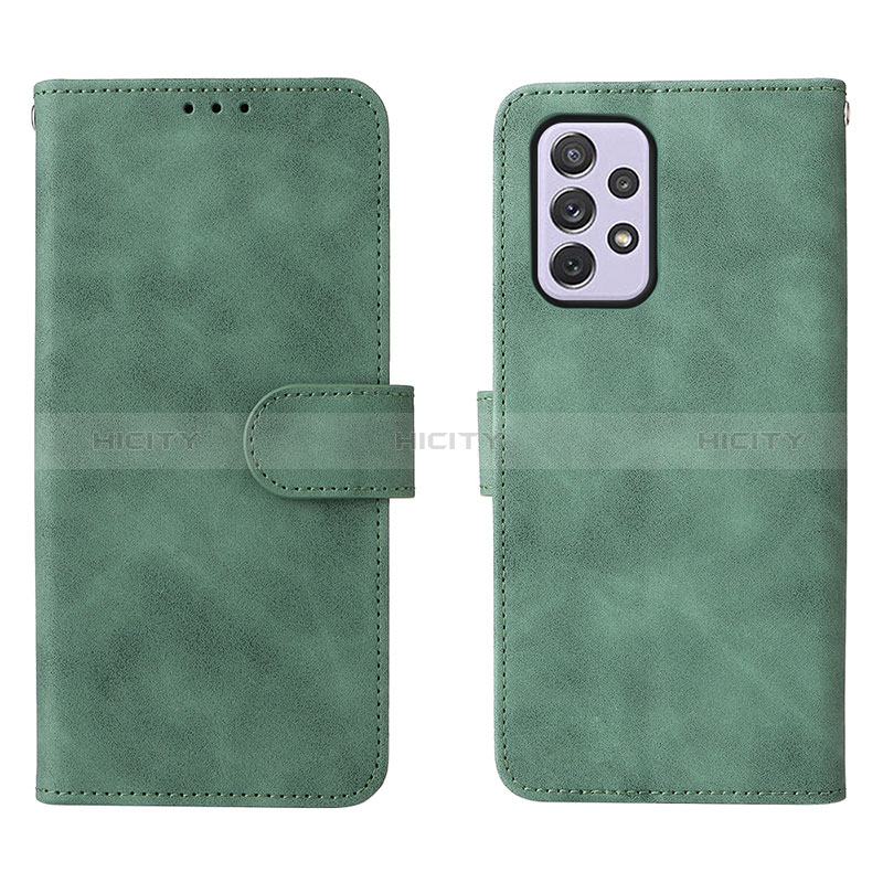 Leather Case Stands Flip Cover Holder L01Z for Samsung Galaxy A73 5G Green