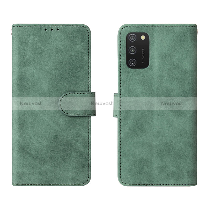 Leather Case Stands Flip Cover Holder L01Z for Samsung Galaxy F02S SM-E025F Green