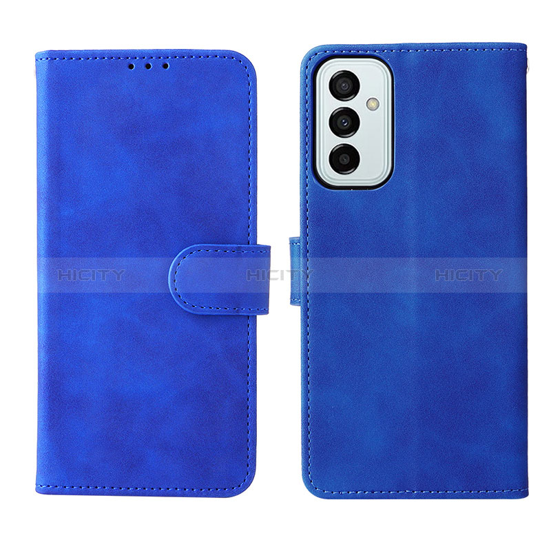 Leather Case Stands Flip Cover Holder L01Z for Samsung Galaxy F23 5G Blue