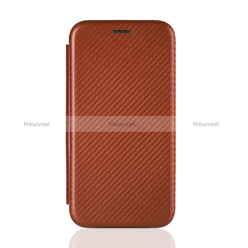 Leather Case Stands Flip Cover Holder L01Z for Samsung Galaxy M21s Brown