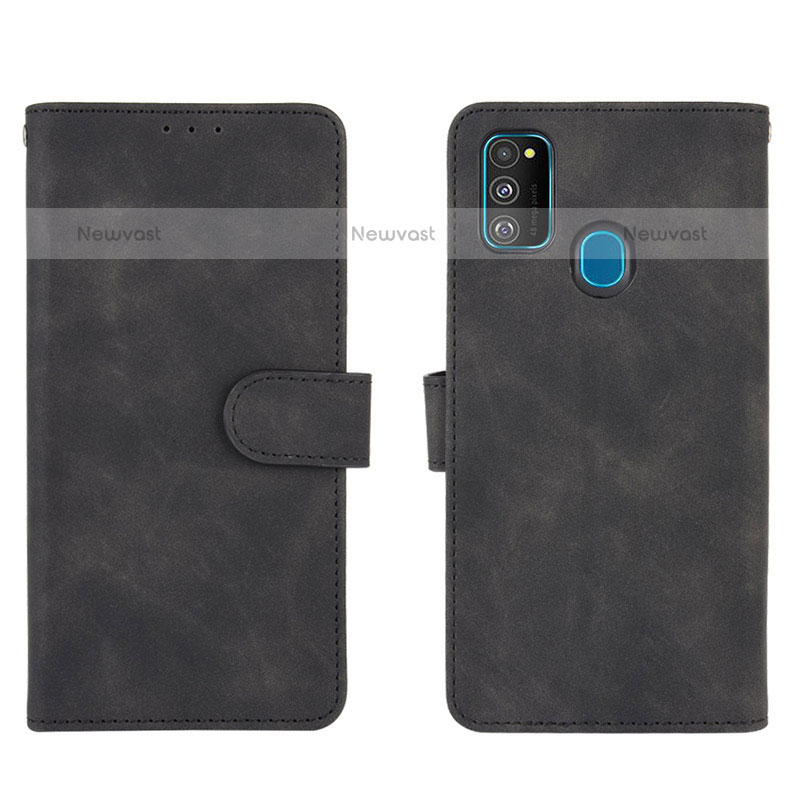 Leather Case Stands Flip Cover Holder L01Z for Samsung Galaxy M30s Black