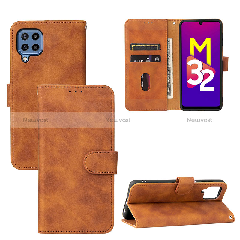 Leather Case Stands Flip Cover Holder L01Z for Samsung Galaxy M32 4G