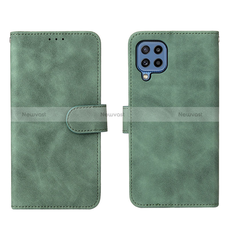 Leather Case Stands Flip Cover Holder L01Z for Samsung Galaxy M32 4G Green