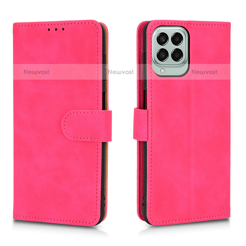 Leather Case Stands Flip Cover Holder L01Z for Samsung Galaxy M33 5G Hot Pink