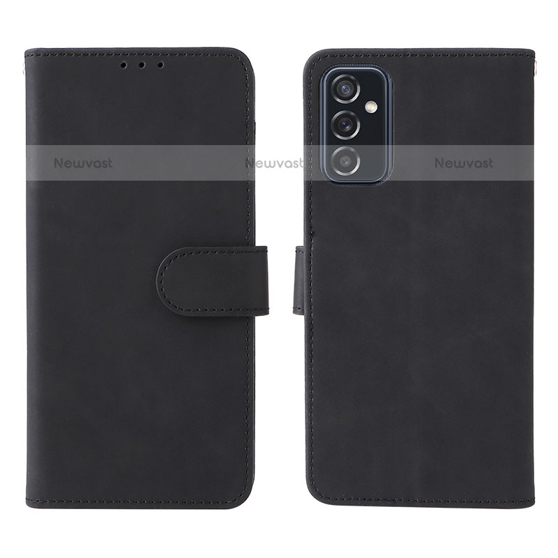 Leather Case Stands Flip Cover Holder L01Z for Samsung Galaxy M52 5G Black