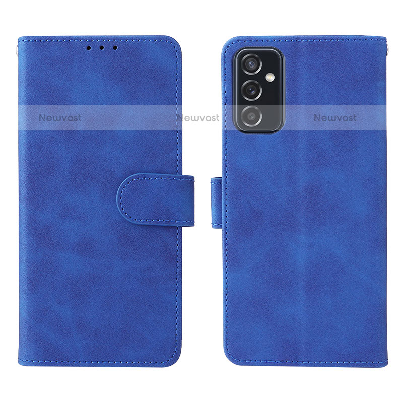 Leather Case Stands Flip Cover Holder L01Z for Samsung Galaxy M52 5G Blue