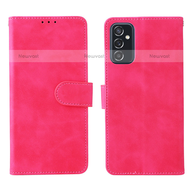 Leather Case Stands Flip Cover Holder L01Z for Samsung Galaxy M52 5G Hot Pink