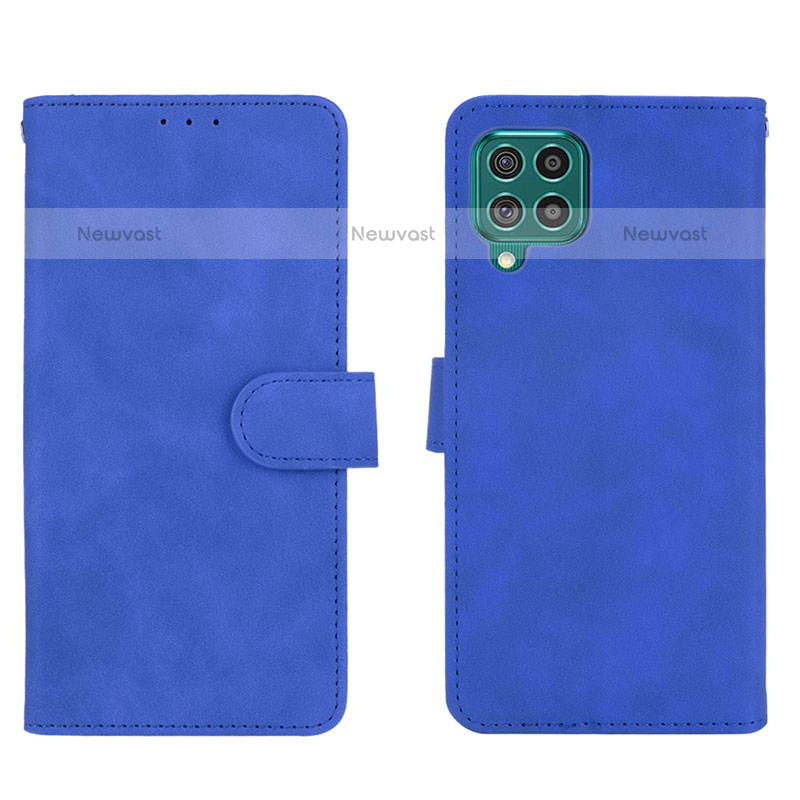 Leather Case Stands Flip Cover Holder L01Z for Samsung Galaxy M62 4G Blue