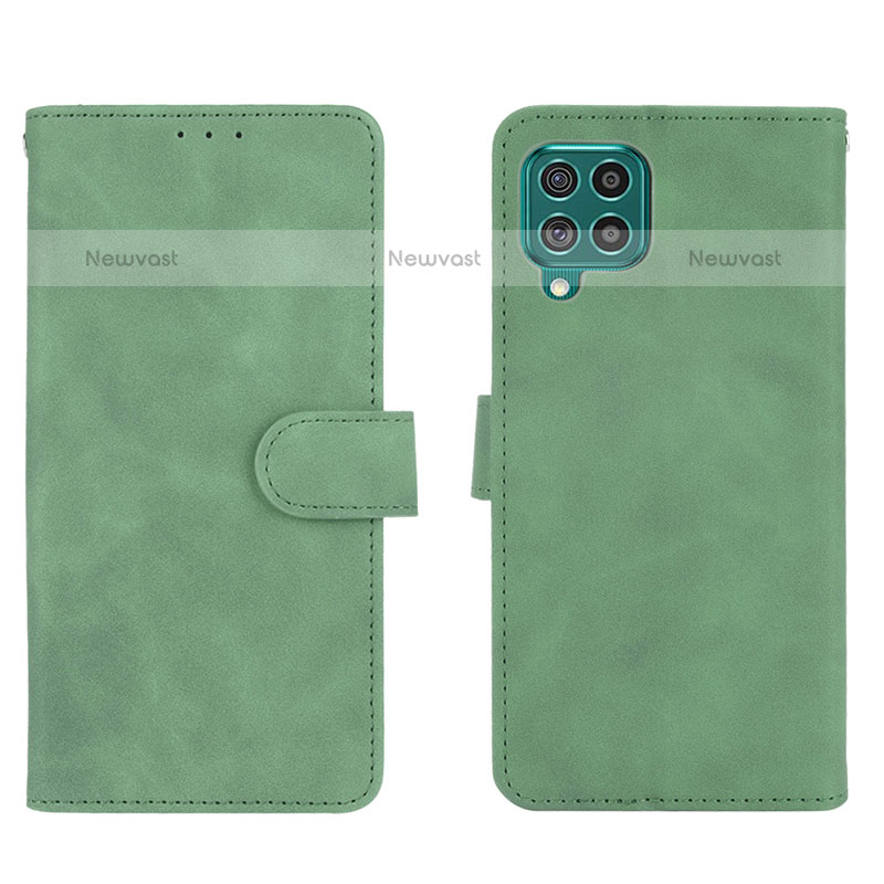 Leather Case Stands Flip Cover Holder L01Z for Samsung Galaxy M62 4G Green