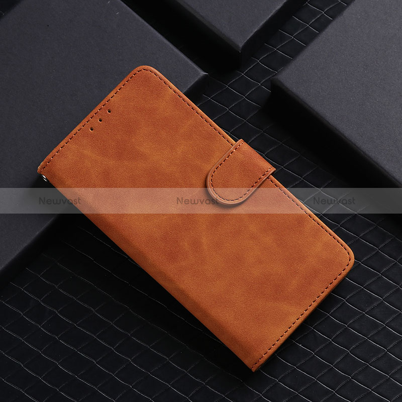 Leather Case Stands Flip Cover Holder L01Z for Samsung Galaxy M80S Brown