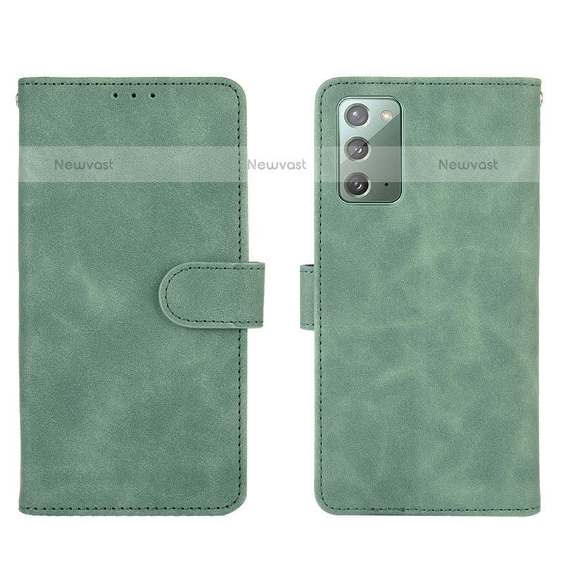 Leather Case Stands Flip Cover Holder L01Z for Samsung Galaxy Note 20 5G Green