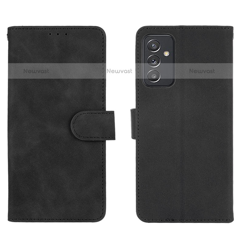 Leather Case Stands Flip Cover Holder L01Z for Samsung Galaxy Quantum2 5G Black