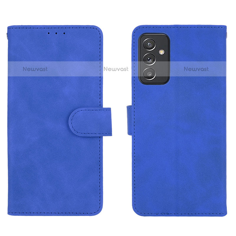 Leather Case Stands Flip Cover Holder L01Z for Samsung Galaxy Quantum2 5G Blue