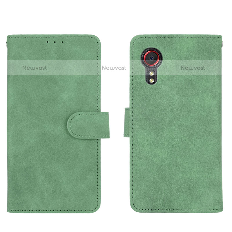 Leather Case Stands Flip Cover Holder L01Z for Samsung Galaxy XCover 5 SM-G525F Green