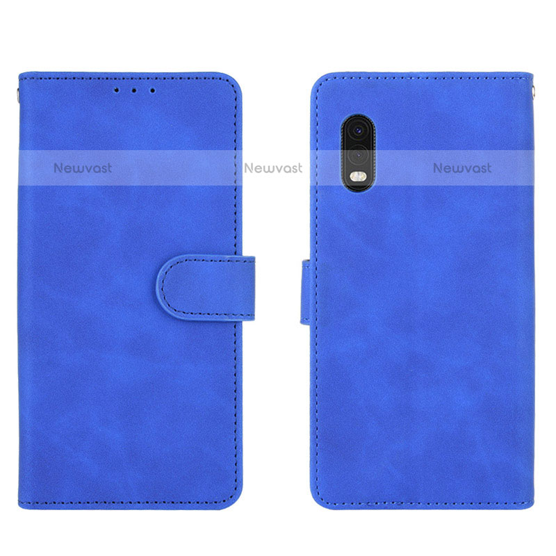 Leather Case Stands Flip Cover Holder L01Z for Samsung Galaxy XCover Pro Blue