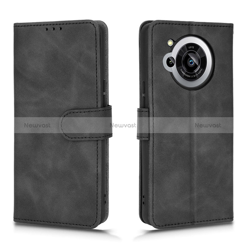 Leather Case Stands Flip Cover Holder L01Z for Sharp Aquos R7s Black