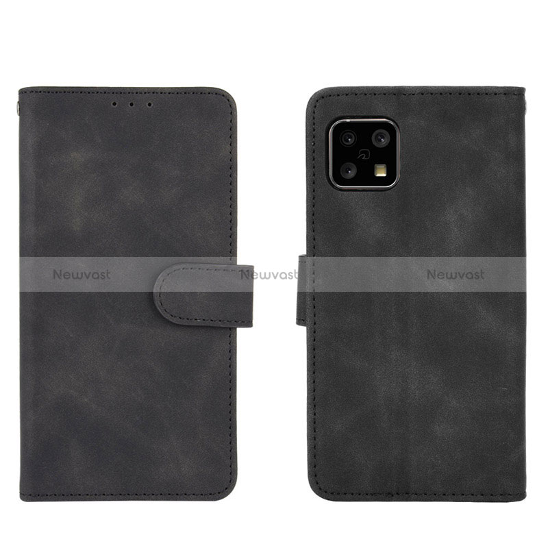 Leather Case Stands Flip Cover Holder L01Z for Sharp Aquos Sense4 Basic