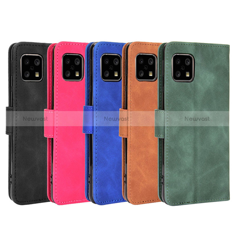 Leather Case Stands Flip Cover Holder L01Z for Sharp Aquos Sense4 Lite