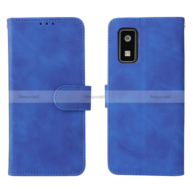 Leather Case Stands Flip Cover Holder L01Z for Sharp Aquos wish Blue