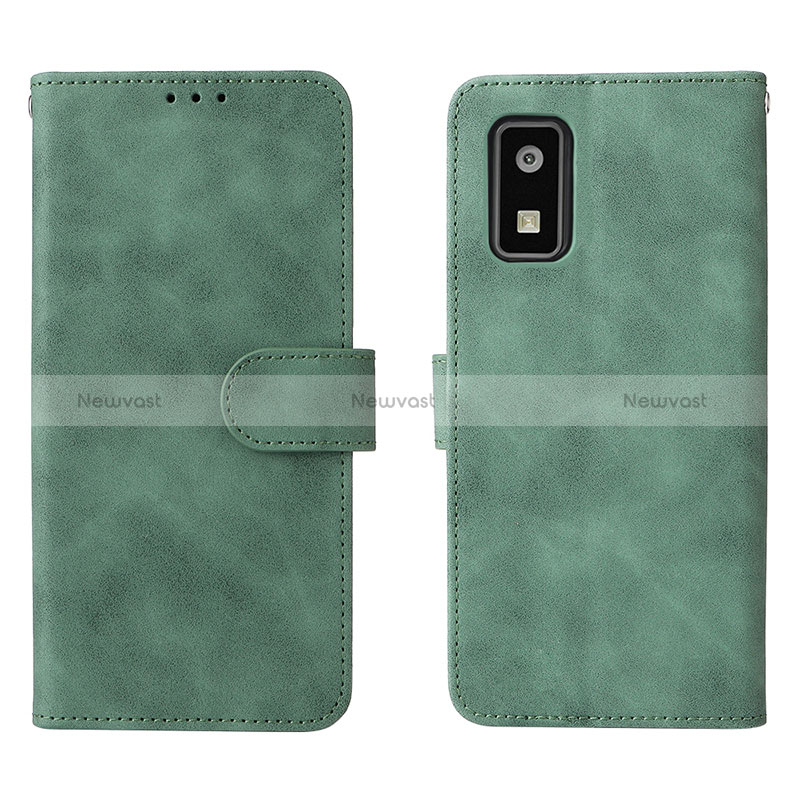 Leather Case Stands Flip Cover Holder L01Z for Sharp Aquos wish Green