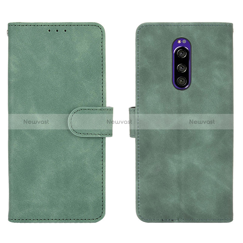 Leather Case Stands Flip Cover Holder L01Z for Sony Xperia 1 Green