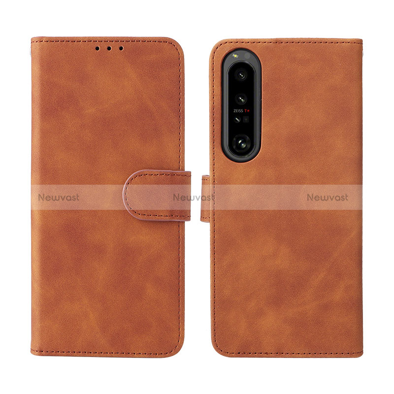 Leather Case Stands Flip Cover Holder L01Z for Sony Xperia 1 IV
