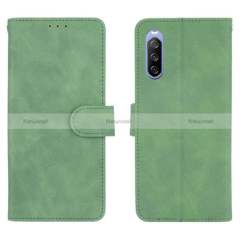 Leather Case Stands Flip Cover Holder L01Z for Sony Xperia 10 III SO-52B Green