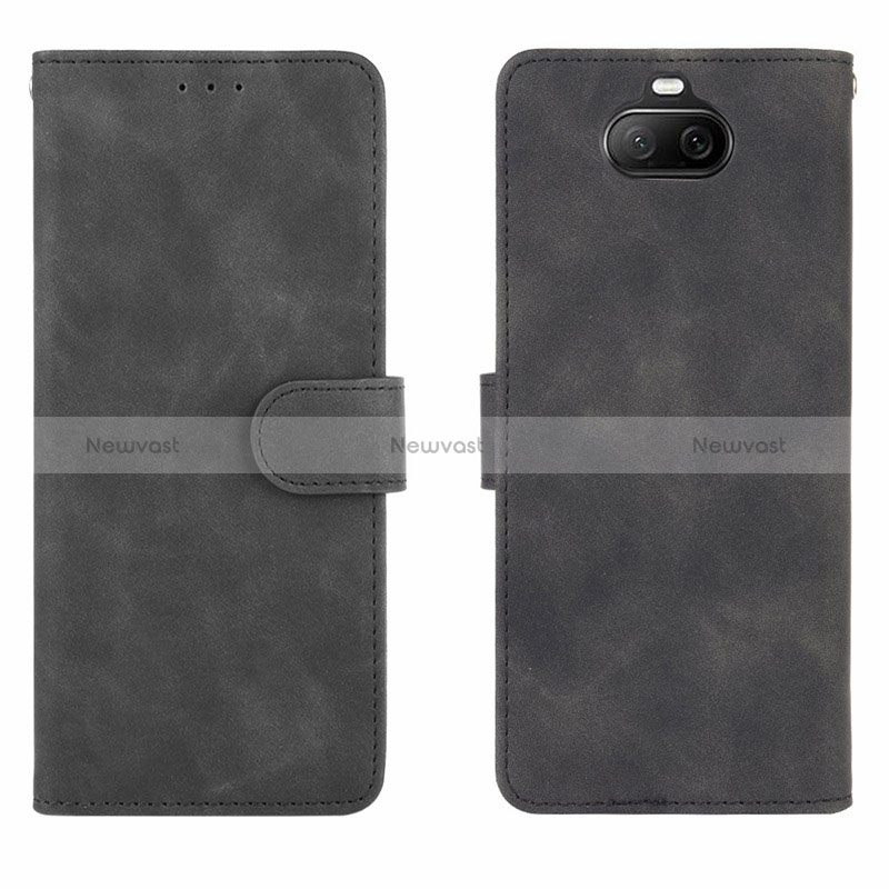 Leather Case Stands Flip Cover Holder L01Z for Sony Xperia 8 Black