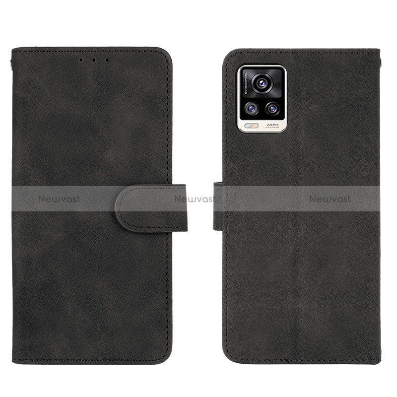 Leather Case Stands Flip Cover Holder L01Z for Vivo V20 Black