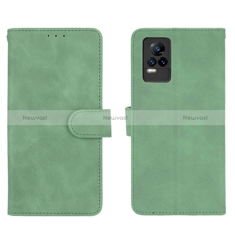 Leather Case Stands Flip Cover Holder L01Z for Vivo V21e 4G Green