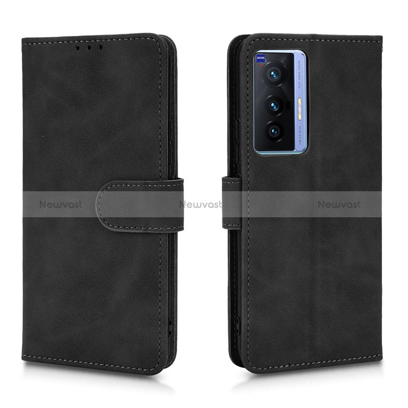 Leather Case Stands Flip Cover Holder L01Z for Vivo X70t Black