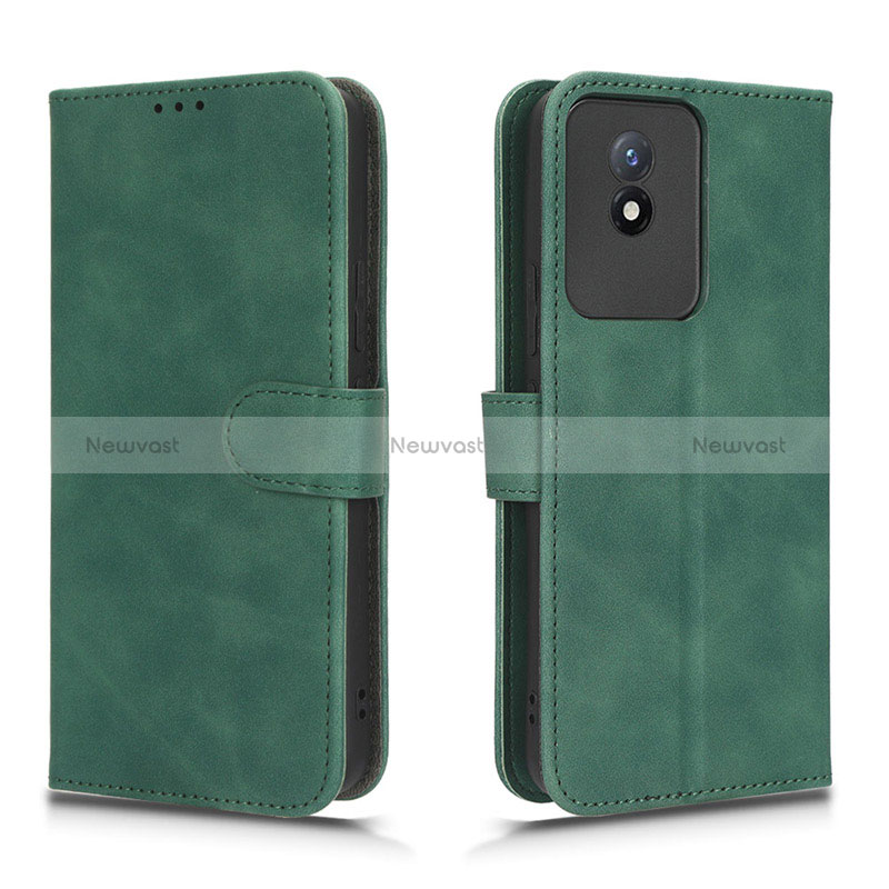 Leather Case Stands Flip Cover Holder L01Z for Vivo Y02A Green