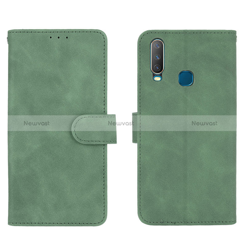 Leather Case Stands Flip Cover Holder L01Z for Vivo Y11 Green