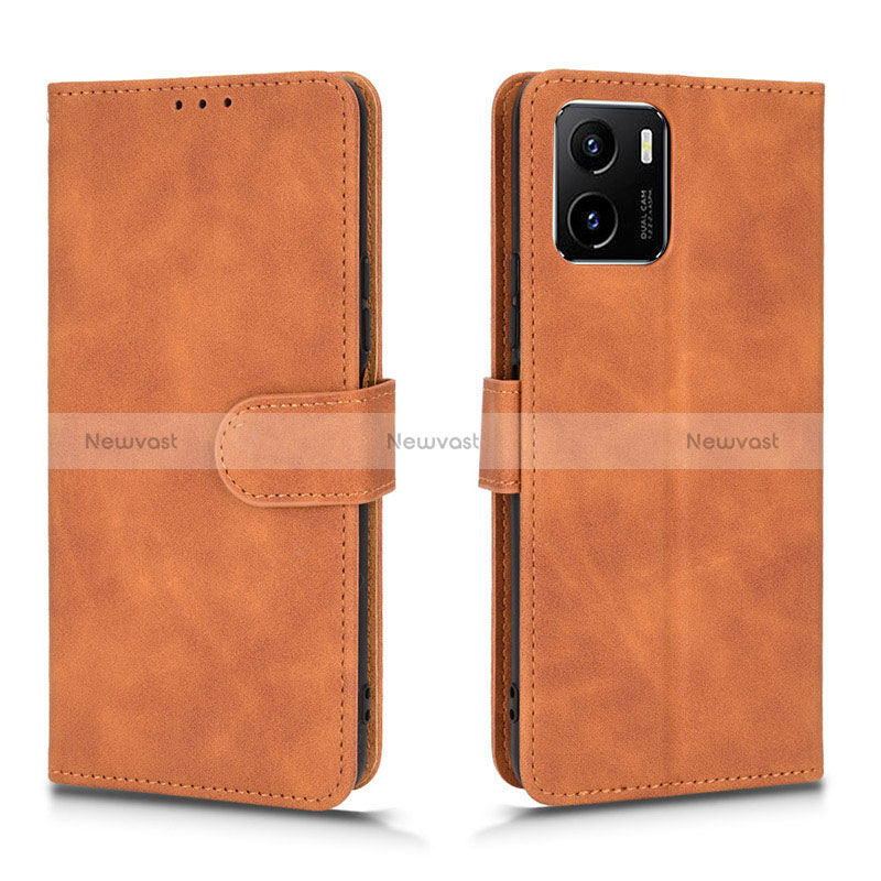 Leather Case Stands Flip Cover Holder L01Z for Vivo Y32t Brown
